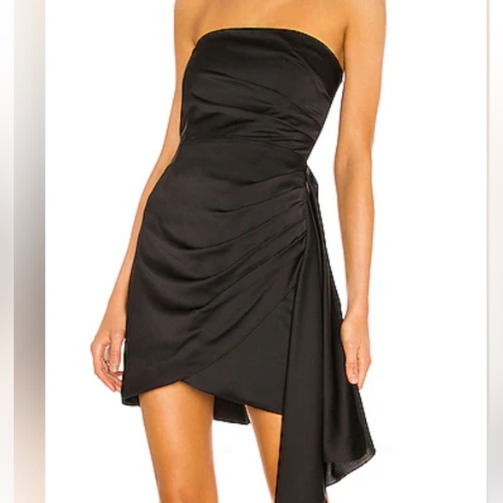 DO+BE Black Strapless Asymmetrical Dress